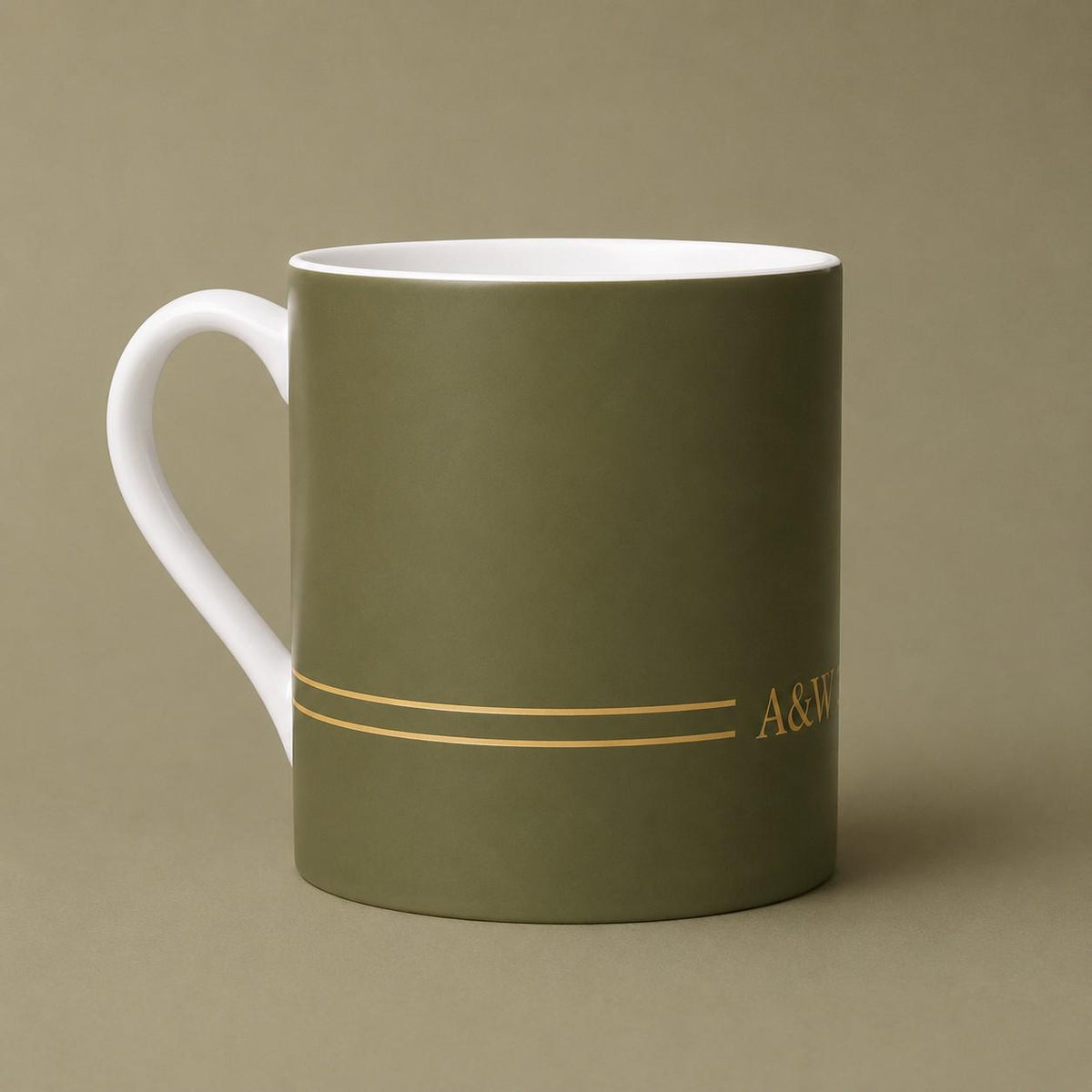 A&W Moss Green & Gold Fine Bone China Mug