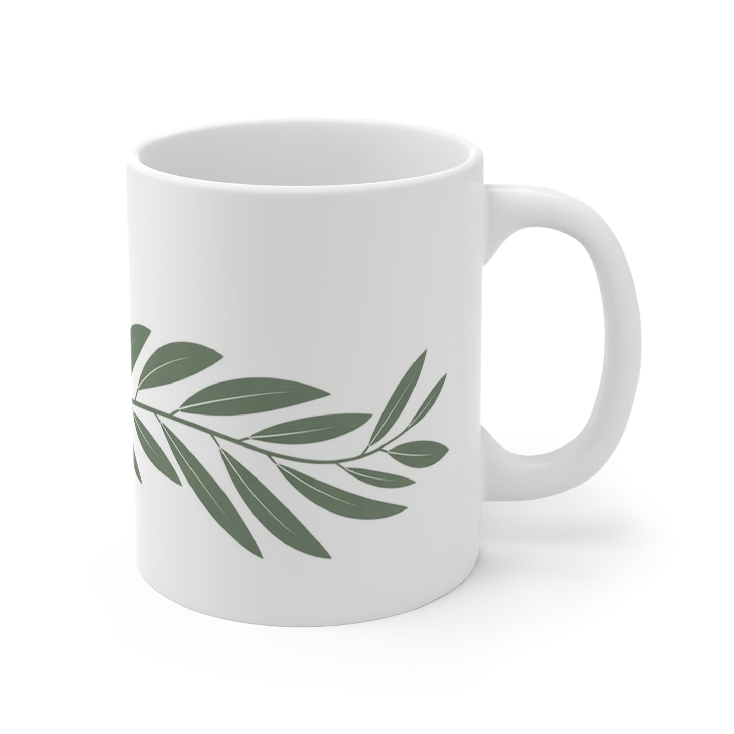 Sage Green Willow Mug – Minimal Botanical Design