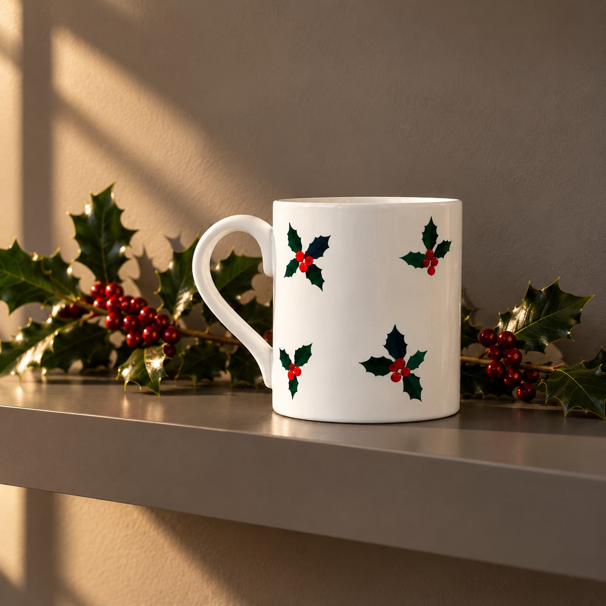 Holly Christmas Mug