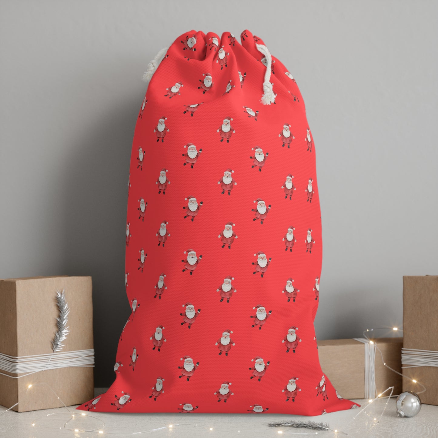 Santa Design Christmas Sack - Festive Gift Bag for Kids