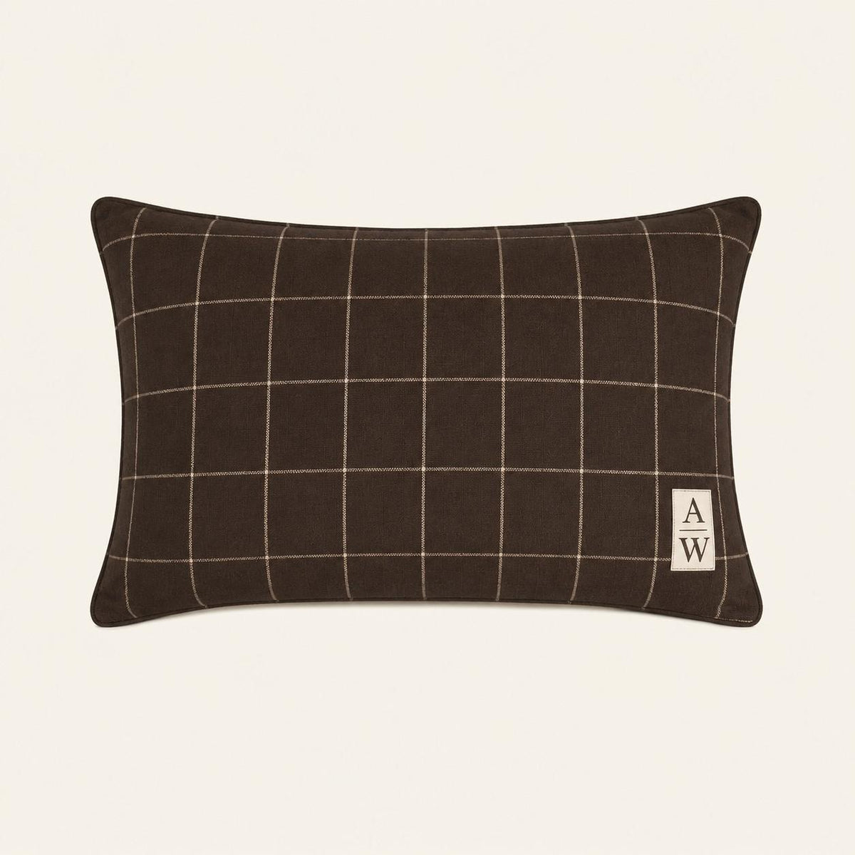 The Heritage Windowpane Cushion – Espresso