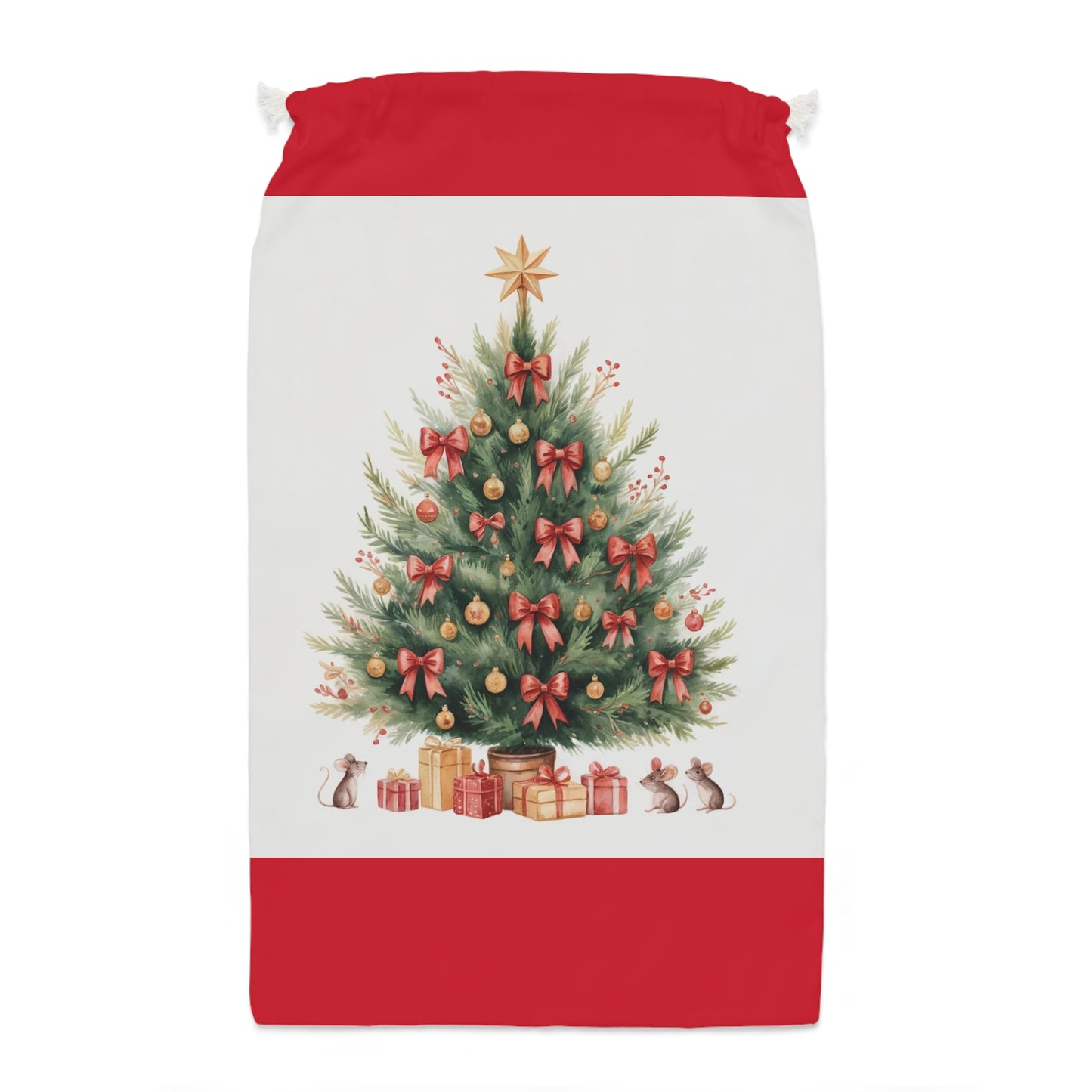 Woodland Animals Christmas Sack with Festive Tree - Perfect Holiday Gift