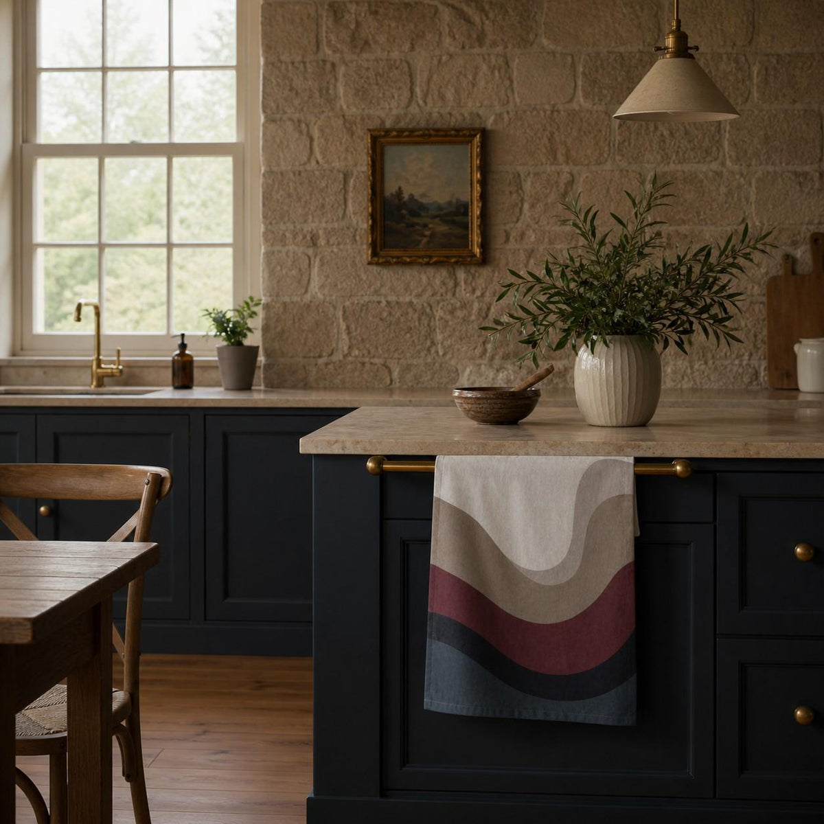 Estate Living Ridgeline Cotton Linen Tea Towel