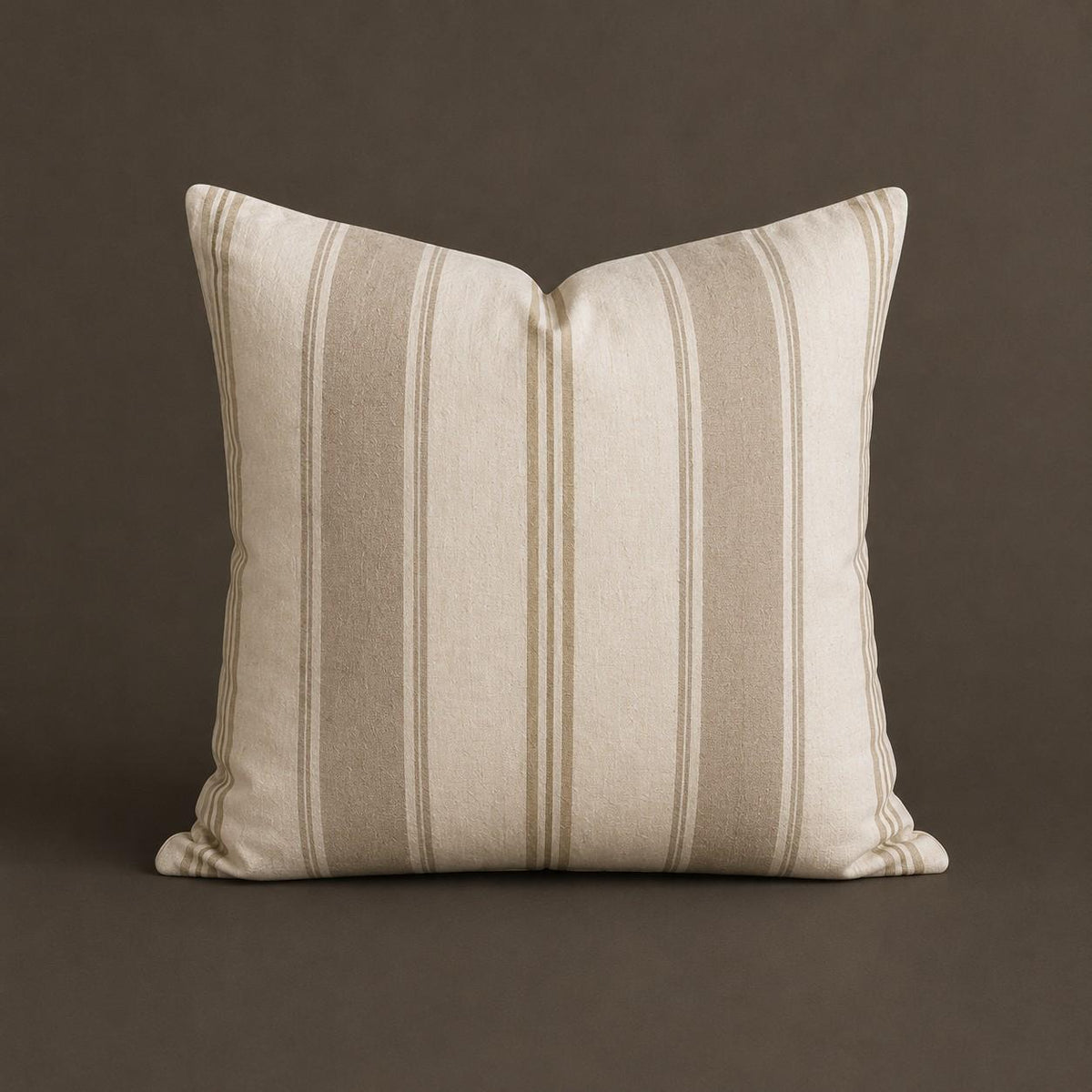 The Signature Willow Stripe Cushion – Mushroom