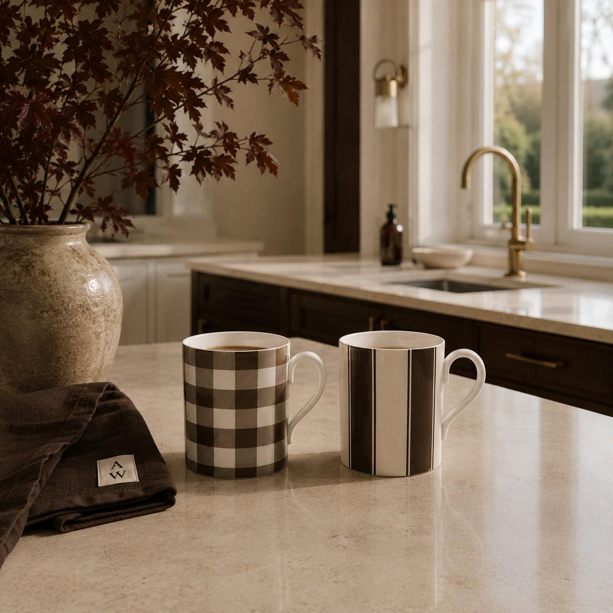 The Heritage Gingham Mug – Espresso