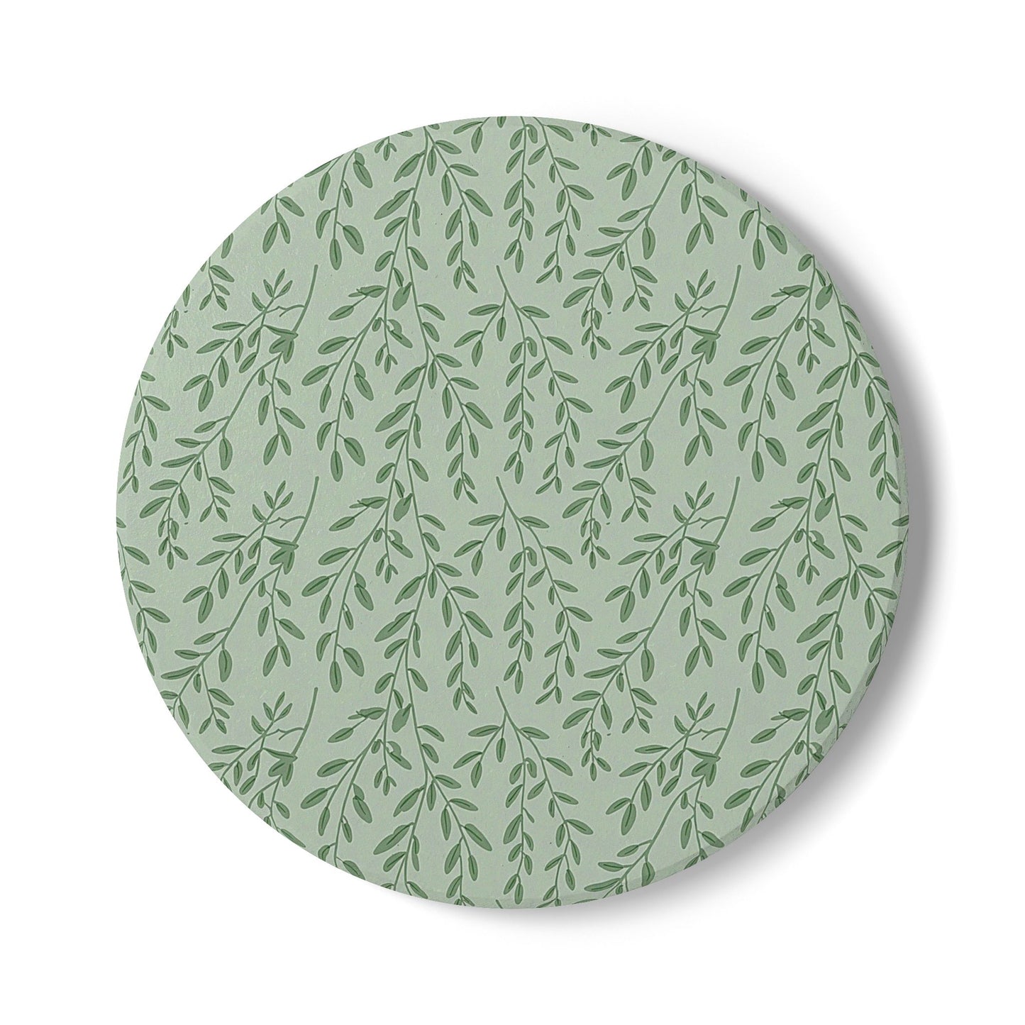 Sage Green Willow Coaster – Minimal Botanical Tableware