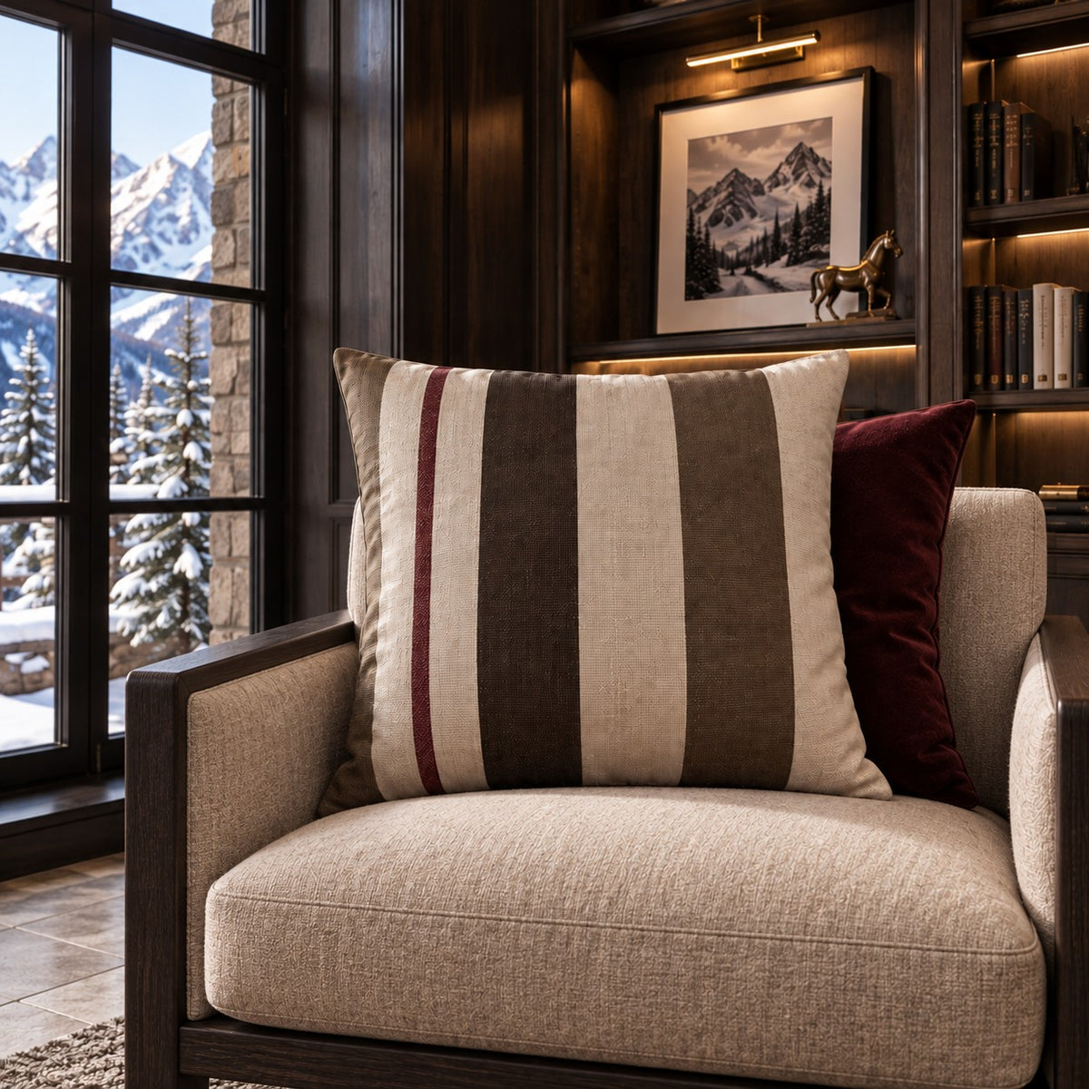 The Alpine Club Stripe Cushion