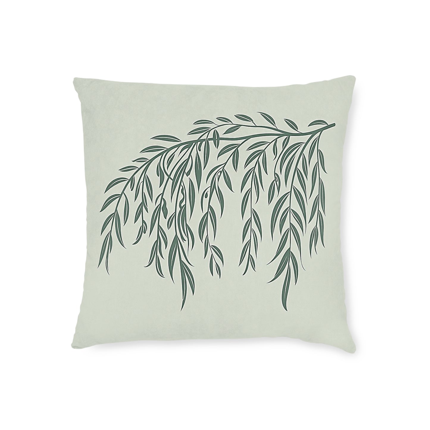 Sage Green Willow Cushion – Minimal Botanical Cushion
