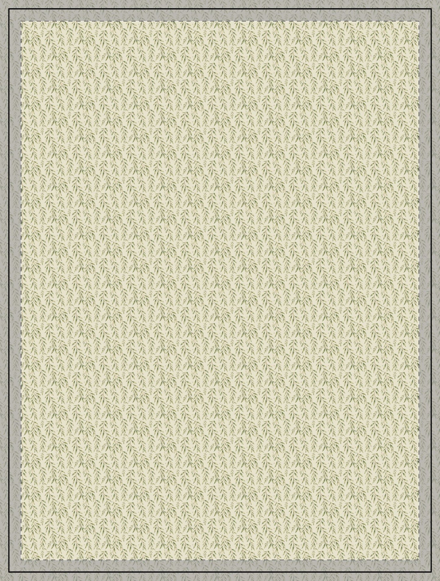 Deluxe Sherpa Fleece Blanket – Botanical Willow Pattern (Soft Sage)