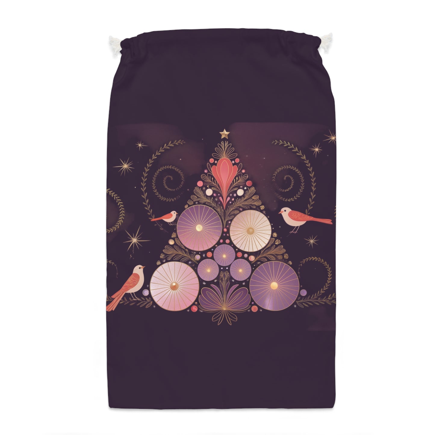 Elegant Luxury Christmas Tree Sack in Purple - Festive Décor