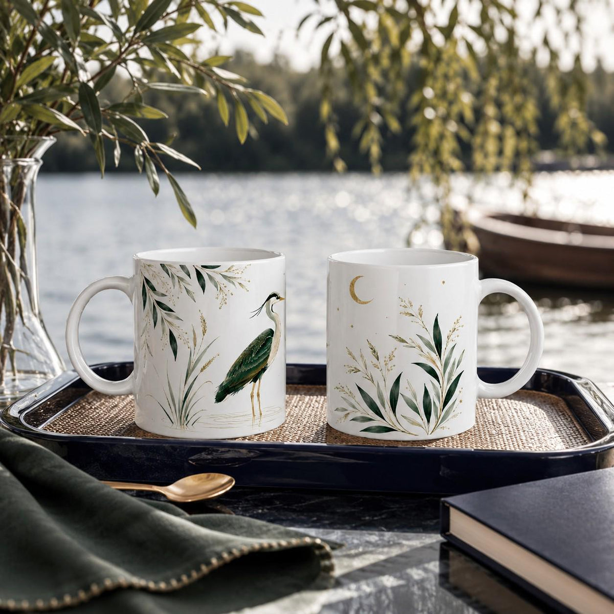 The Riverbank Heron Mug