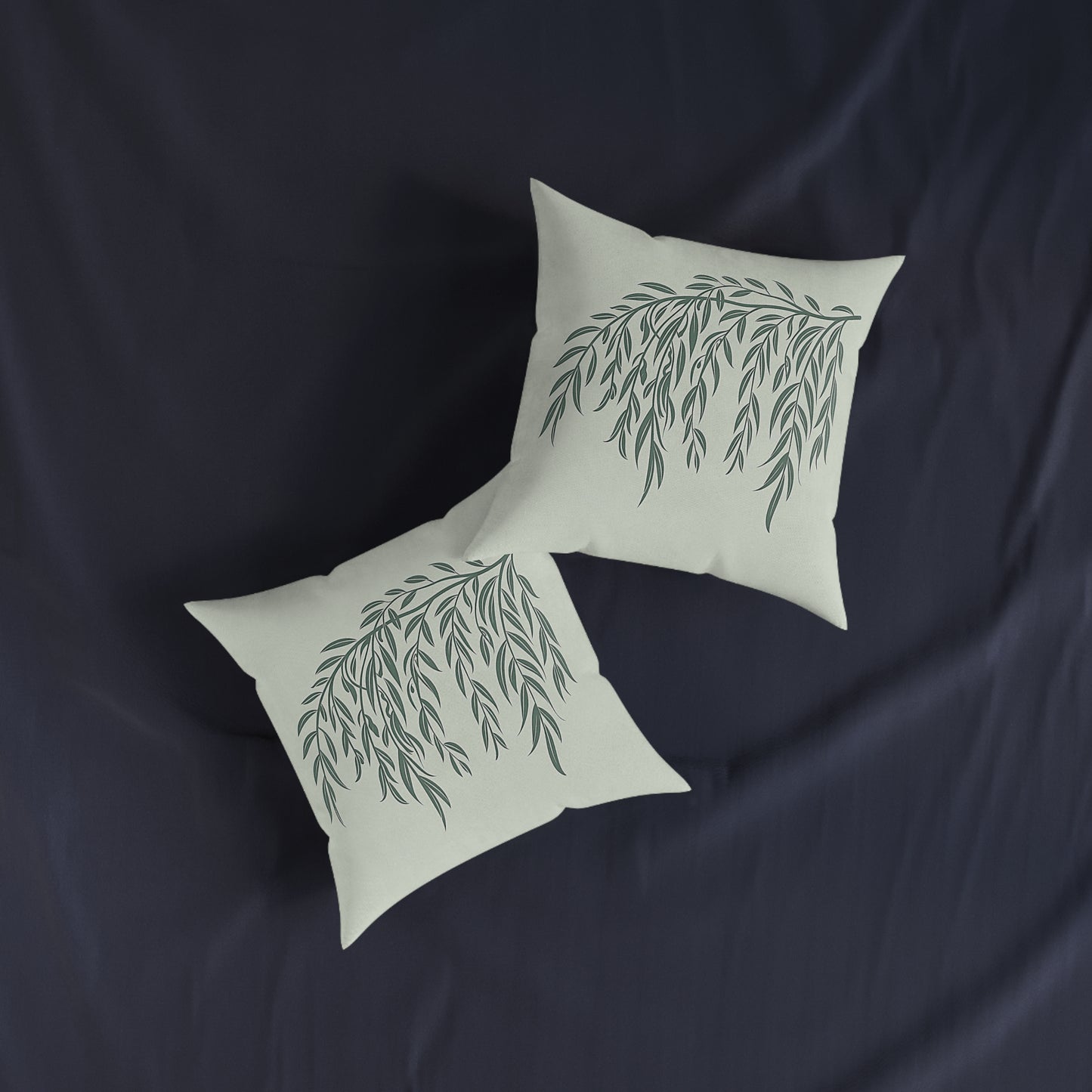 Sage Green Willow Cushion – Minimal Botanical Cushion