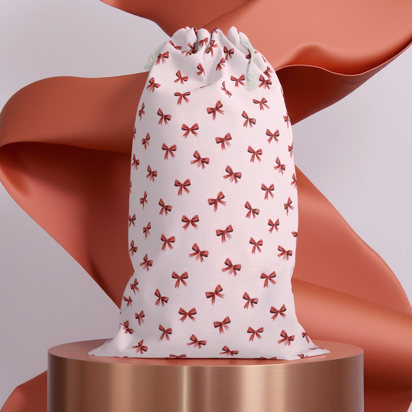 Red Christmas Bows & Festive Christmas Sack