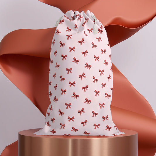 Red Christmas Bows & Festive Christmas Sack
