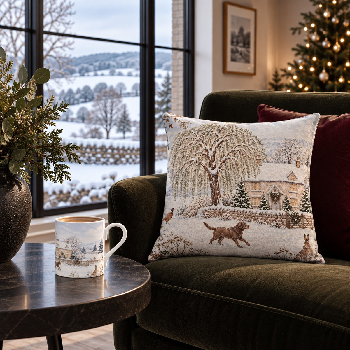 The Winter Estate Labrador Cushion