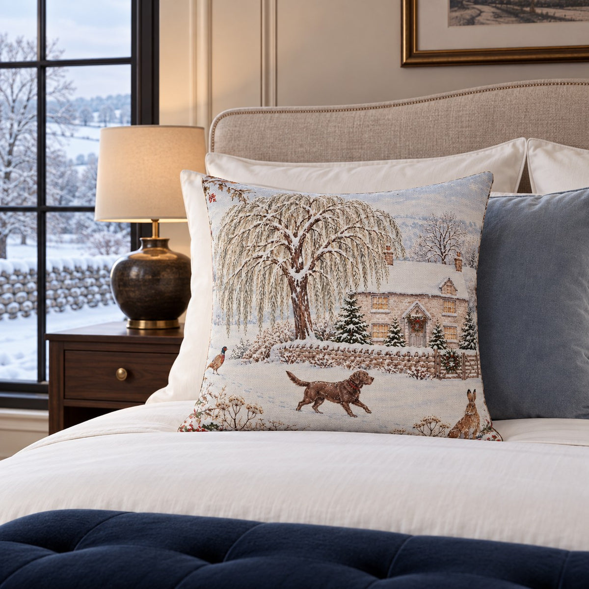 The Winter Estate Labrador Cushion