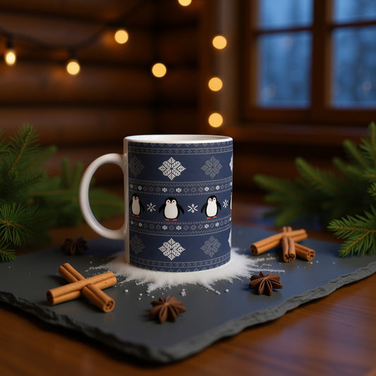 Adorable Christmas Penguin Mug