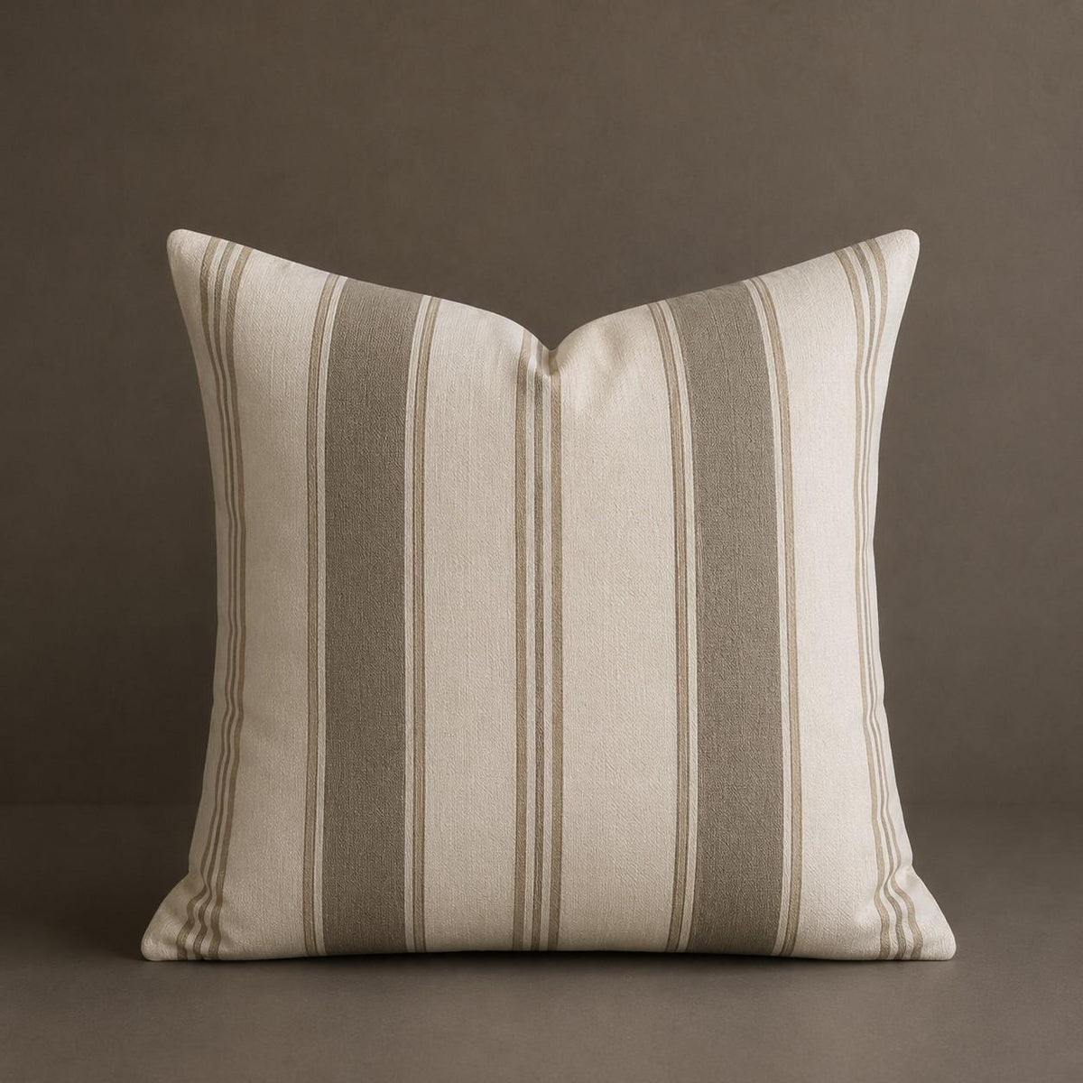 The Signature Willow Stripe Cushion Mushroom