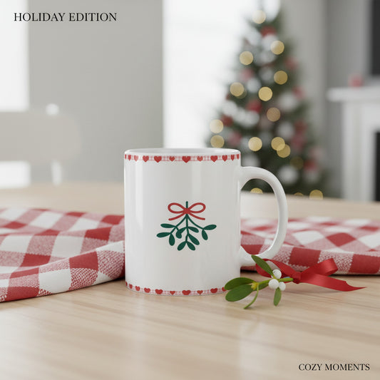 Festive Mistletoe Design Ceramic Mug