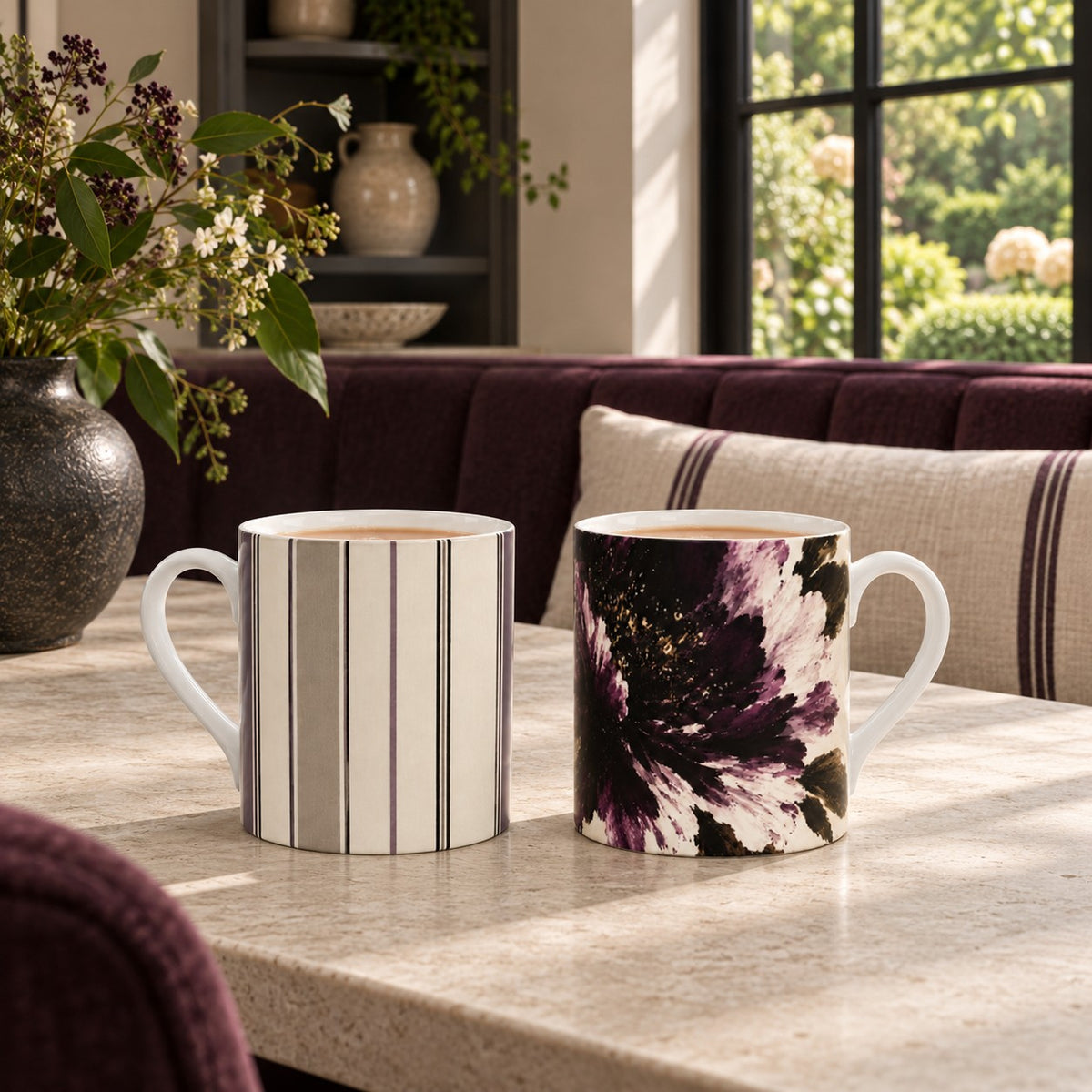 Mulberry & Stone Tailored Stripe Fine Bone China Mug