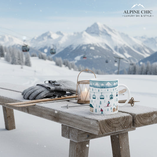 Unique Skiing Mug - Ceramic Cup for Winter Retreats