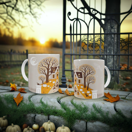 Halloween Trick or Treat Ceramic Mug - Spooky Season Drinkware
