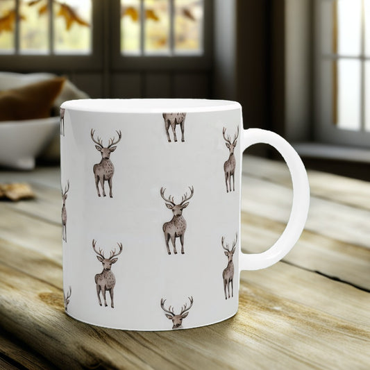 Wildlife Lover Gift - Highland Stags Ceramic Coffee Mug