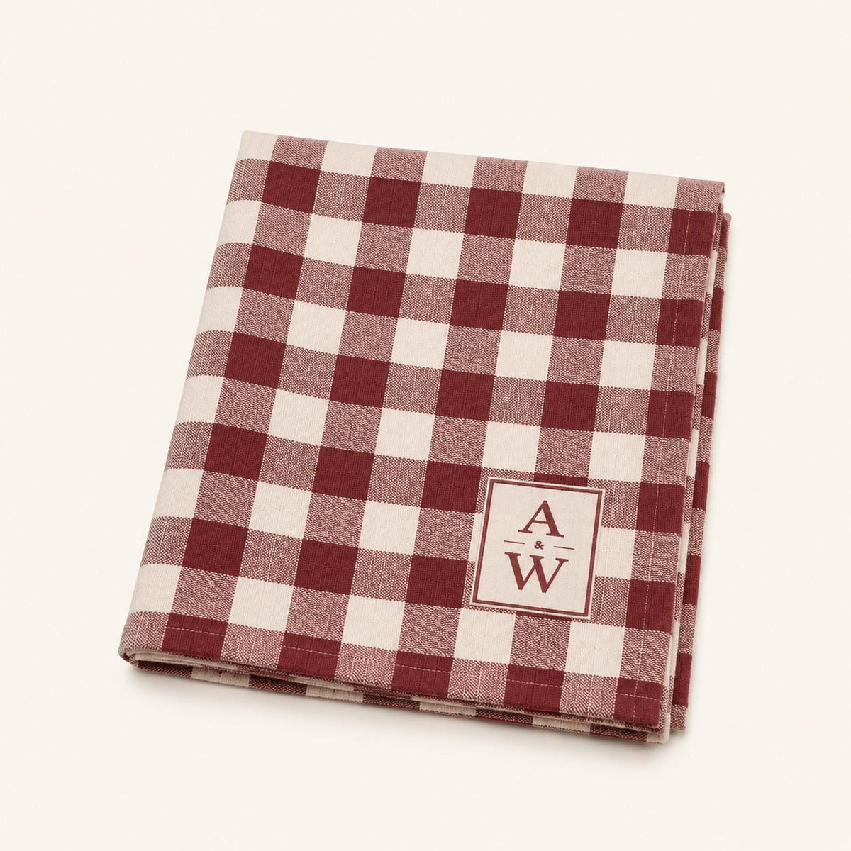 The Heritage Gingham Tea Towel – Burgundy
