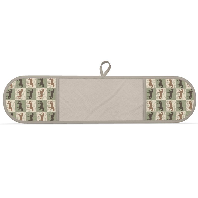 Equestrian Willow Double Oven Gloves – Sage & Taupe