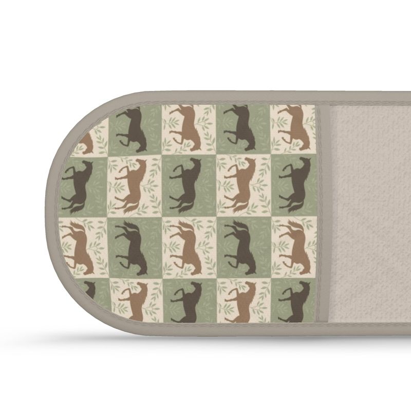 Equestrian Willow Double Oven Gloves – Sage & Taupe