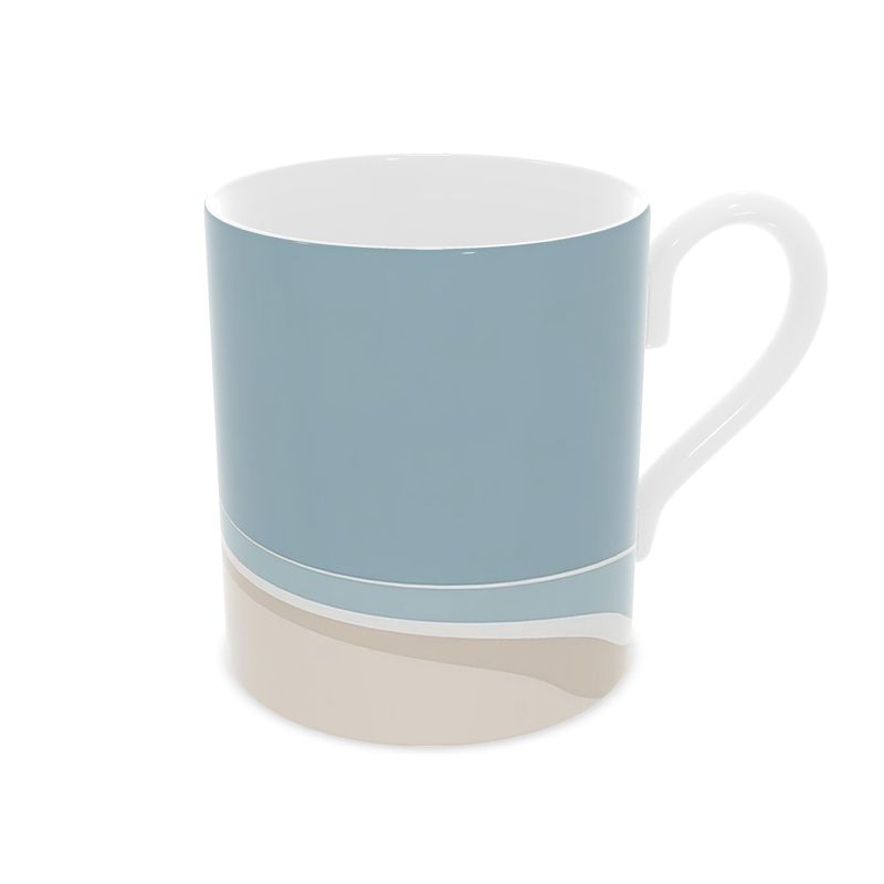 Shoreline Bone China Mug – Coastal Calm Minimal Design