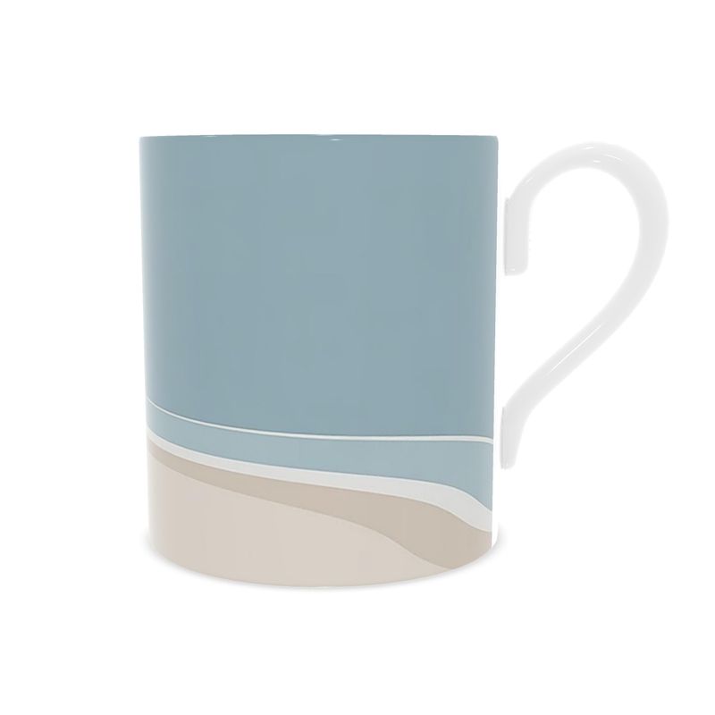 Shoreline Bone China Mug – Coastal Calm Minimal Design