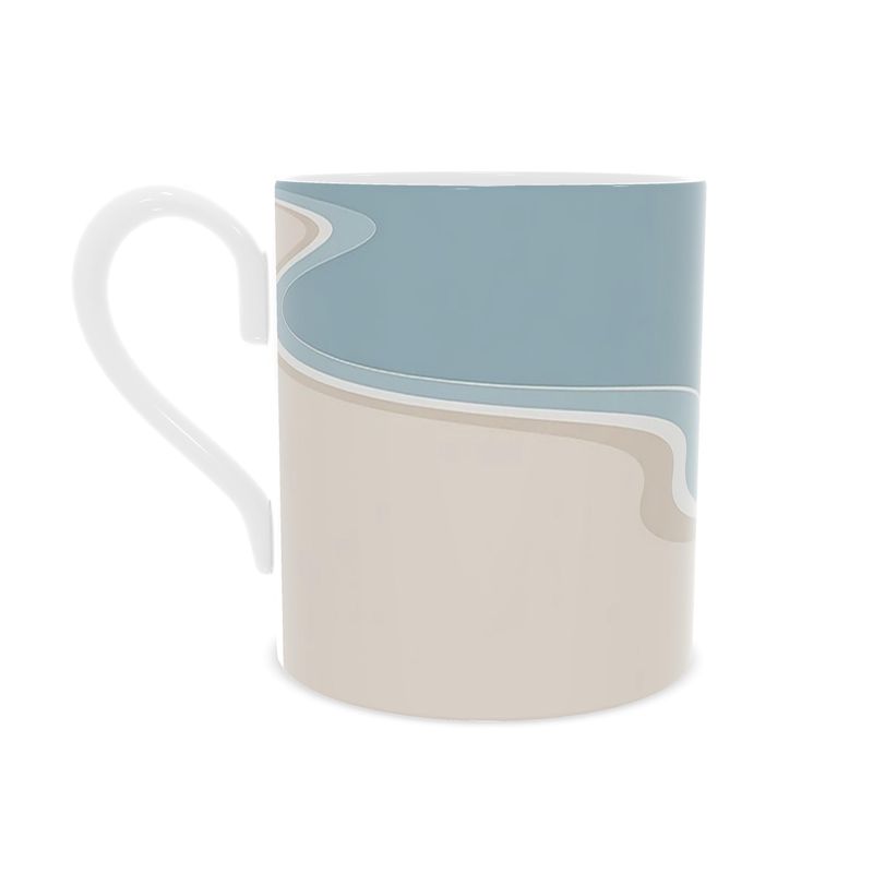 Shoreline Bone China Mug – Coastal Calm Minimal Design
