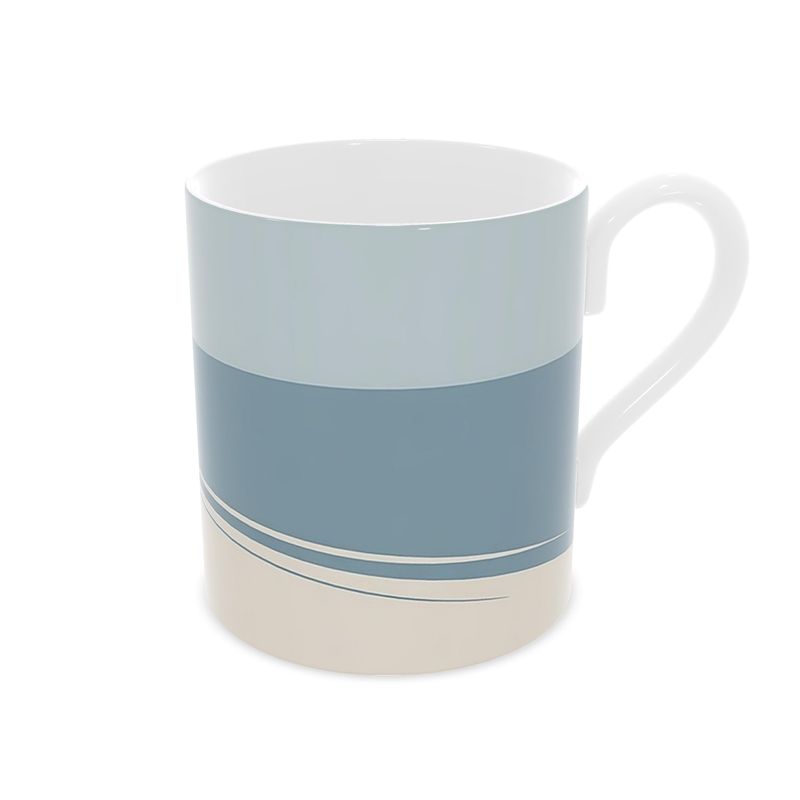 Shoreline Bone China Mug – Coastal Calm Minimal Design
