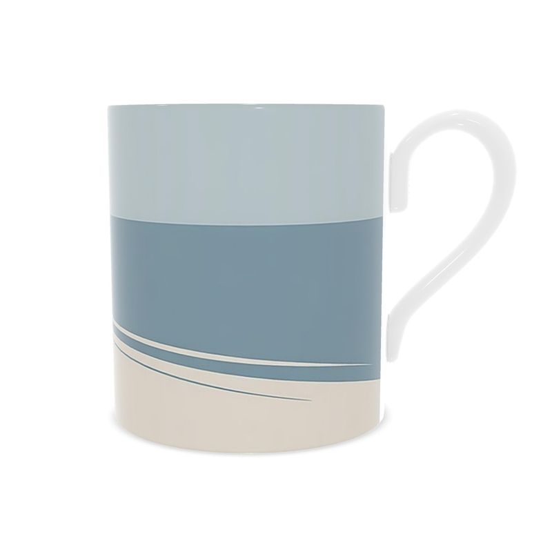 Shoreline Bone China Mug – Coastal Calm Minimal Design