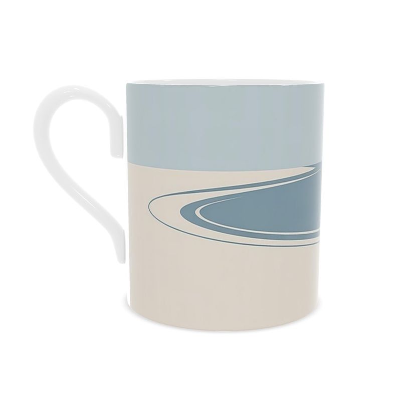 Shoreline Bone China Mug – Coastal Calm Minimal Design