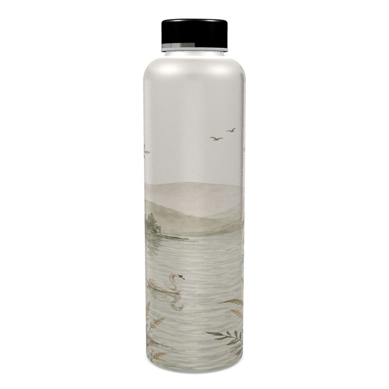 Premium Riverbank Water Bottle – Serene Landscape Design
