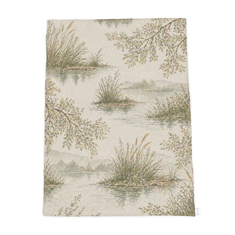 Riverbank Watercolour Throw – Serene Nature-Inspired Blanket