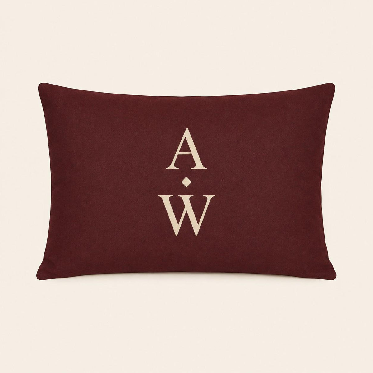 The Heritage Monogram Cushion – Burgundy
