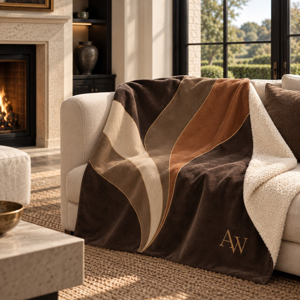 Sherpa Fleece Throw, Velvet Throw, Luxury Throw, Sofa Throw, Warm Throw Blanket, Sherpa Throw Blanket, Designer Throw, Neutral Throw, Brown Throw Blanket, Luxury Home Gift, Modern Home Decor, British Made Throw, Housewarming Gift