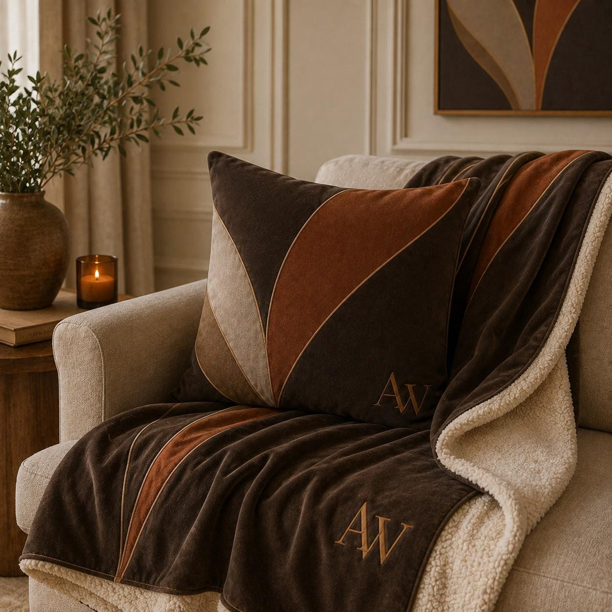 Estate Living Contour Sherpa Fleece Throw
