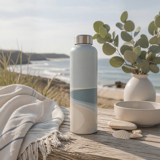 Shoreline Water Bottle – Coastal Calm Minimal Design