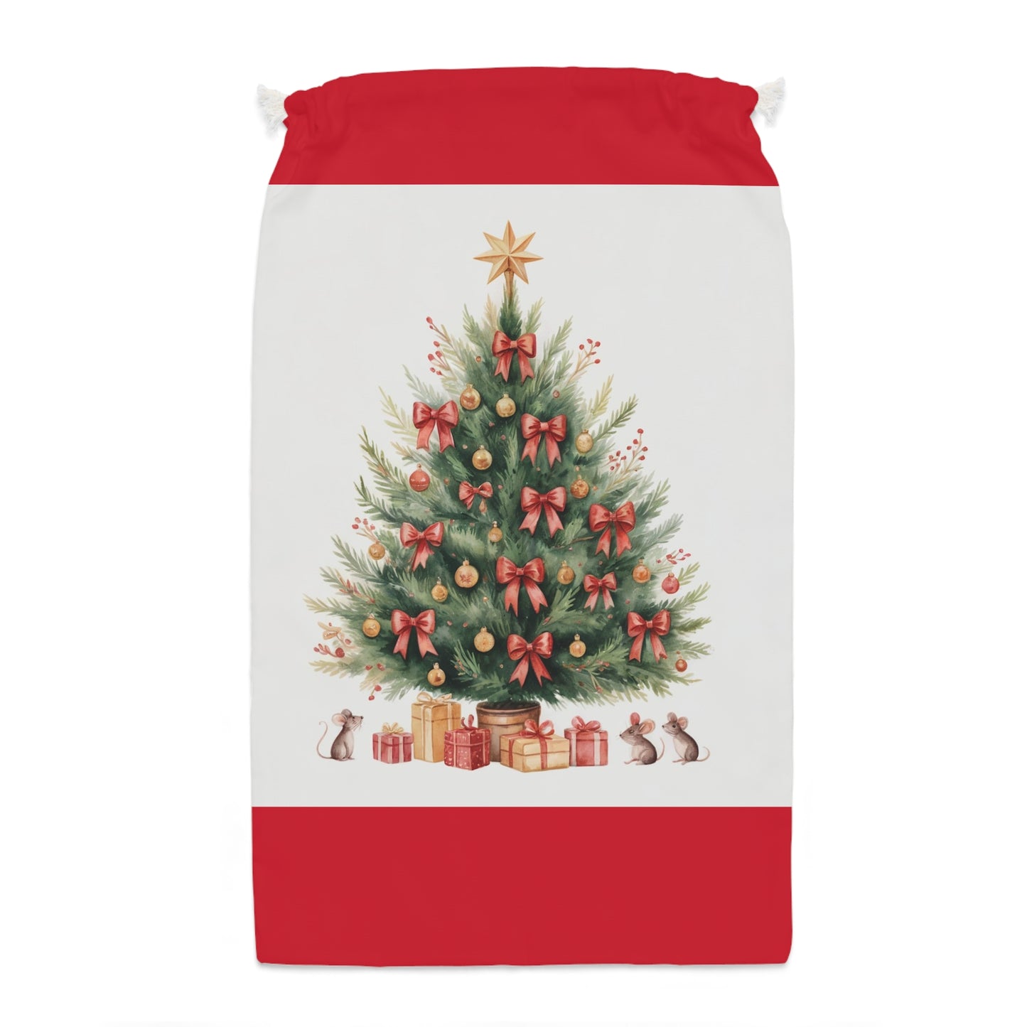 Woodland Animals Christmas Sack with Festive Tree - Perfect Holiday Gift