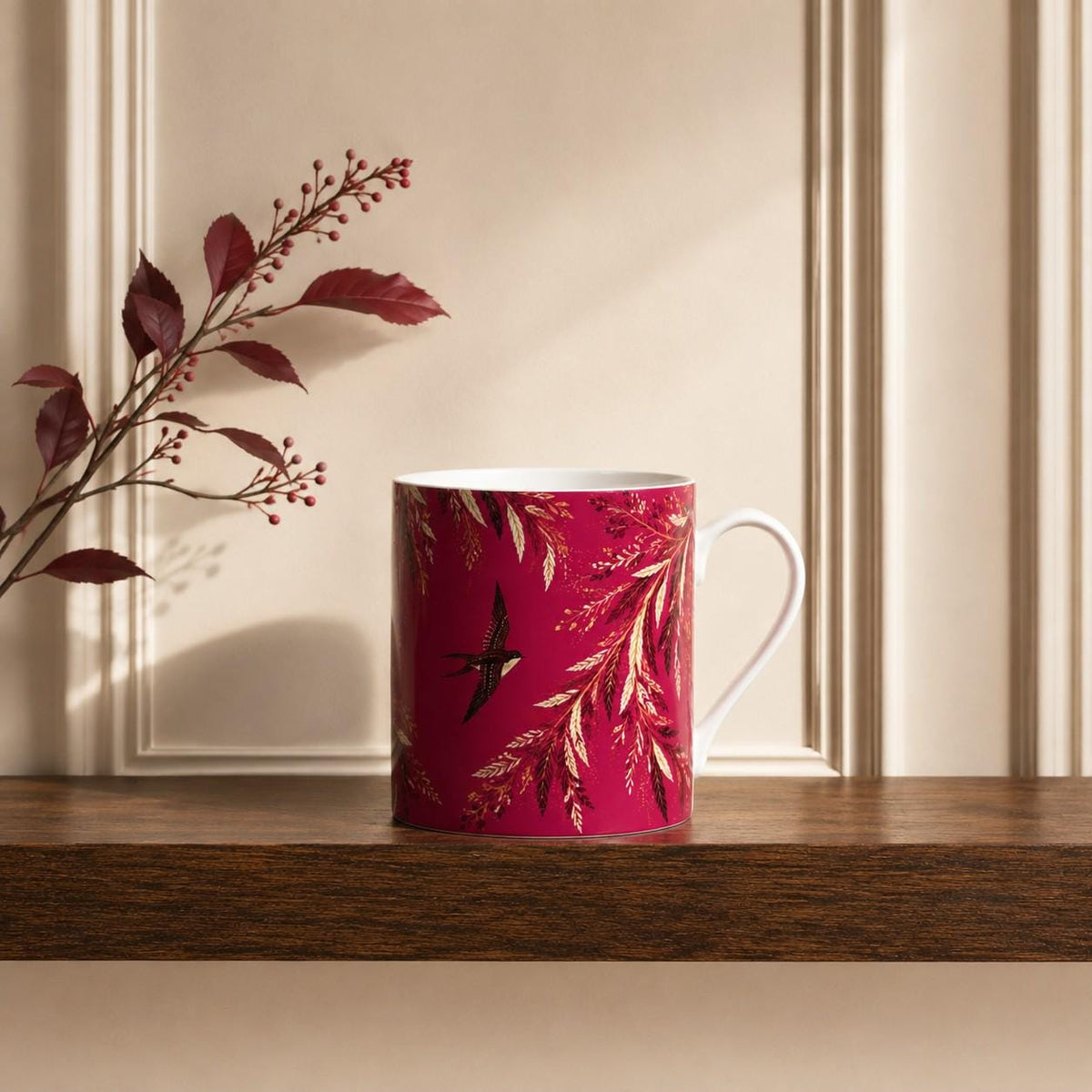 The Crimson Swift Fine Bone China Mug
