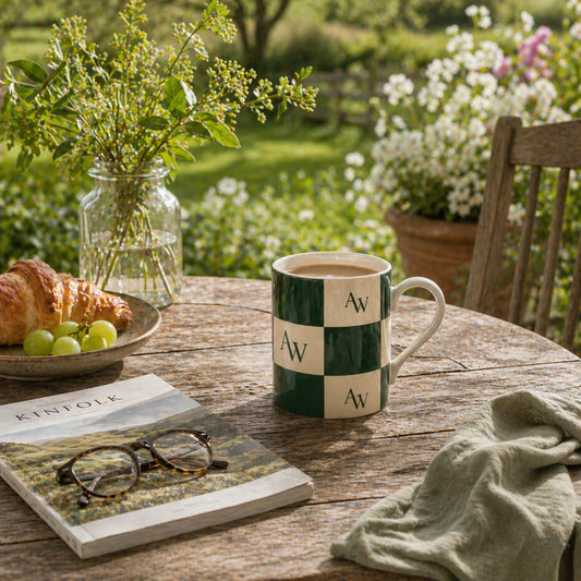 Heritage AW Checker Mug – Forest & Stone