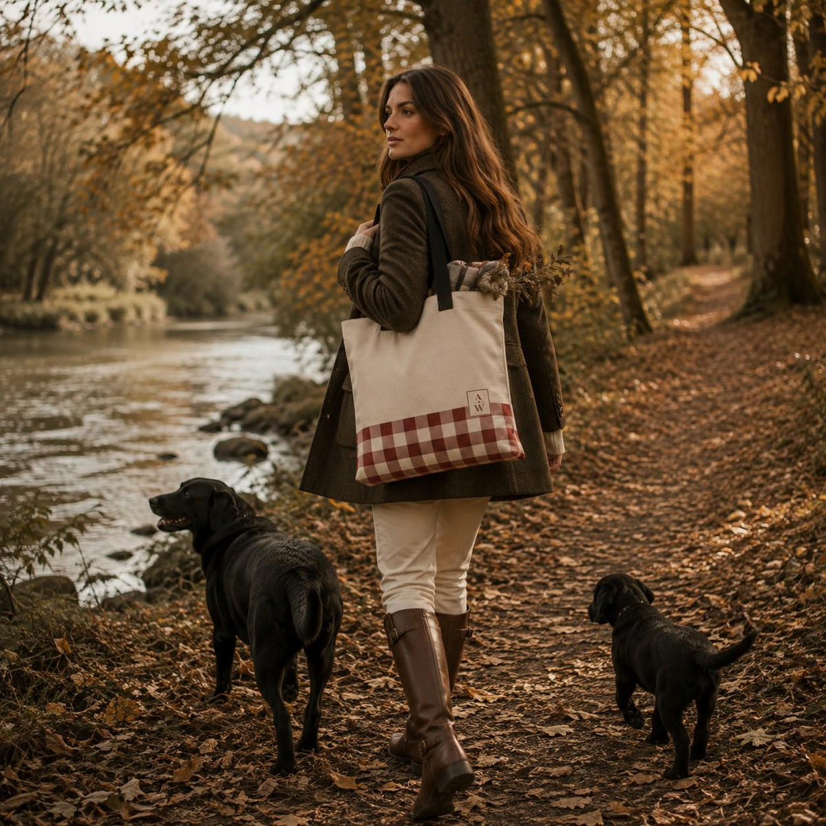 The Heritage Gingham Tote Bag – Burgundy