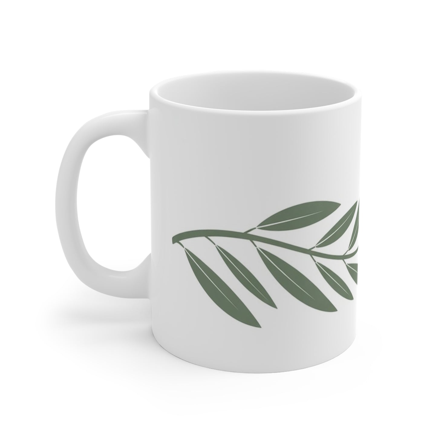 Sage Green Willow Mug – Minimal Botanical Design