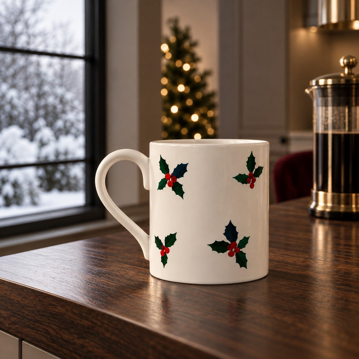 Holly Christmas Mug