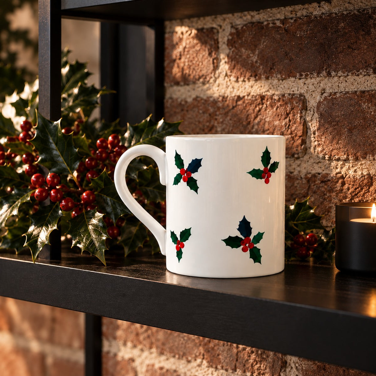 Holly Christmas Mug