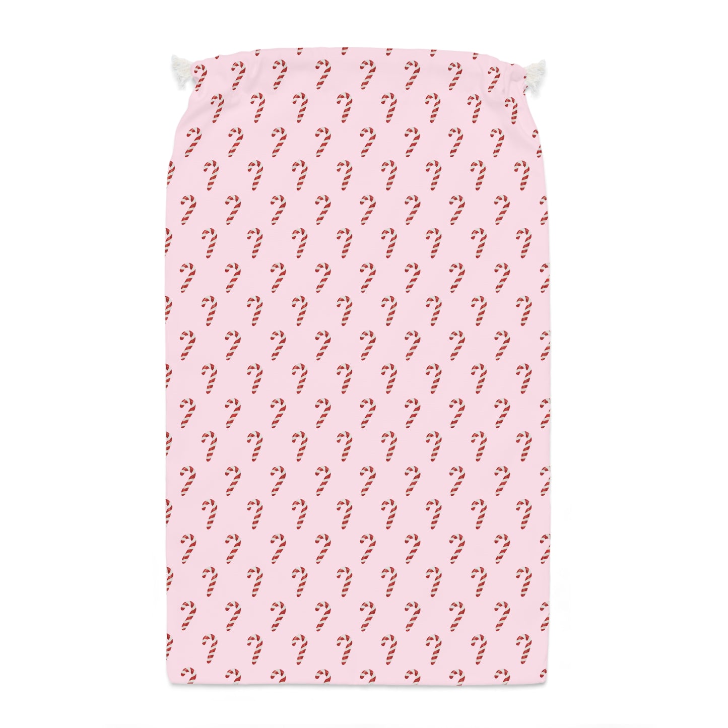Pink Christmas Sack with Red & White Candy Cane Design